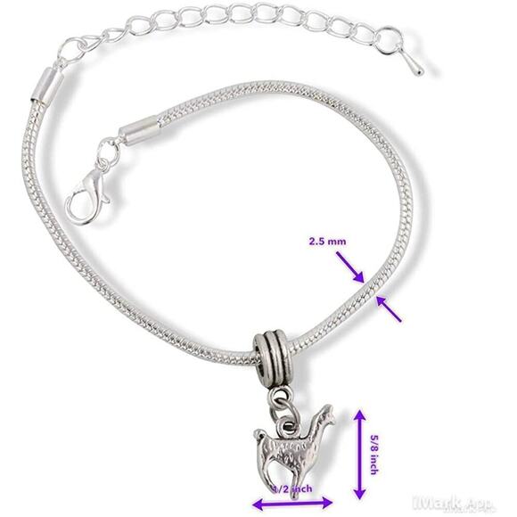 Llama Bracelet with Llama Charm Alpaca Jewelry Gift - Picture 2 of 9